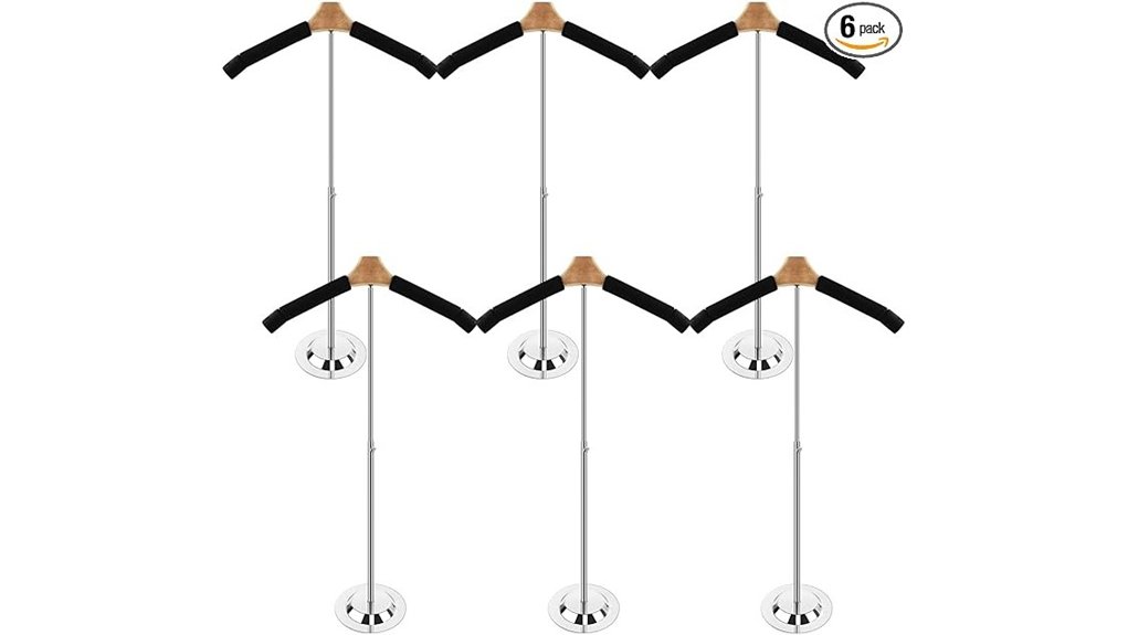 adjustable six unit t shirt rack