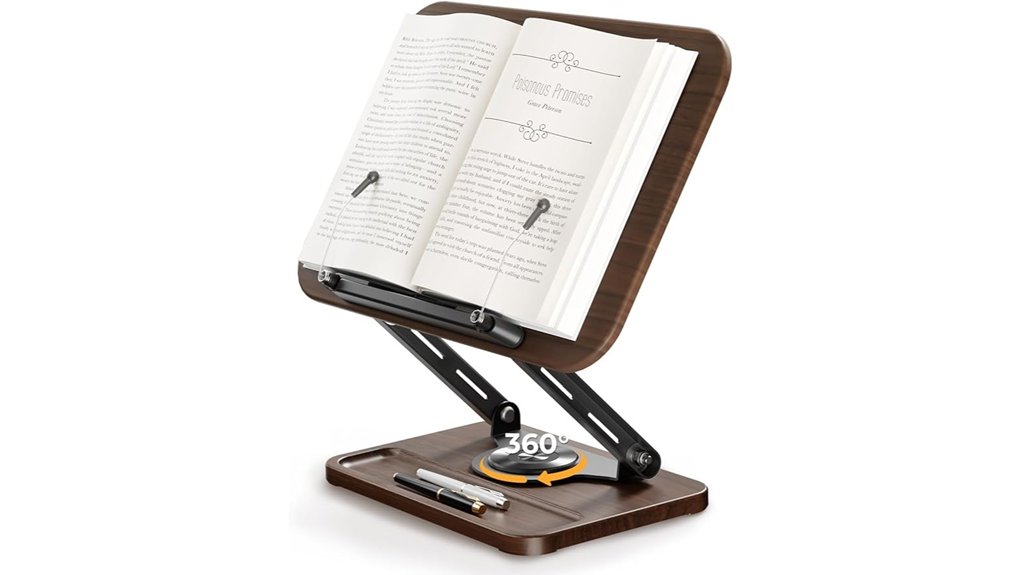 adjustable wooden stand rotates 360