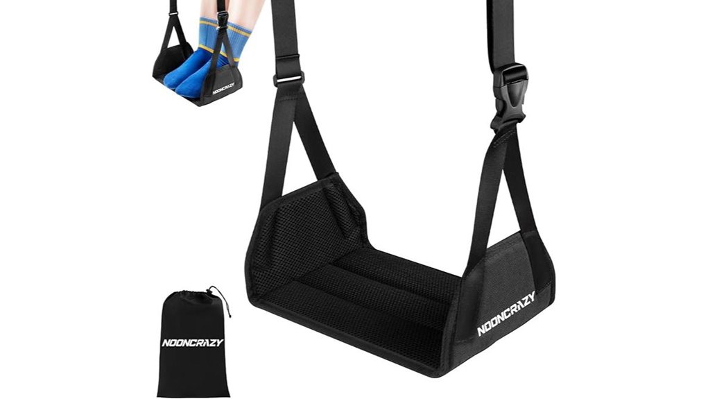 airplane foot hammock with strap