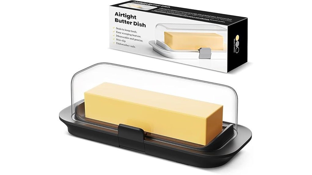 airtight butter dish locking