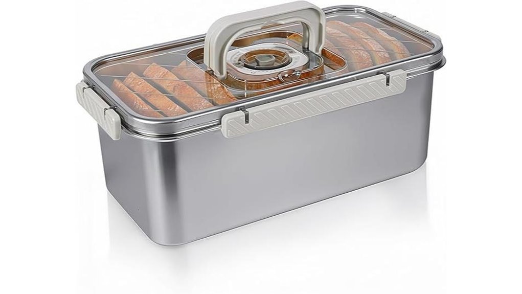 airtight stainless steel bread box