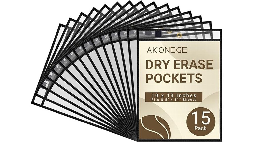 akonege 15 pack dry erase sleeves