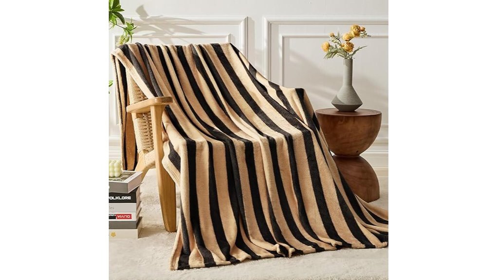 all season striped flannel blanket