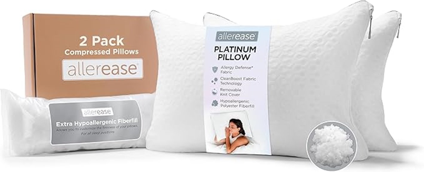 allerease dual adjustable pillows