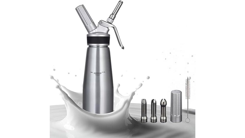 aluminum 500ml whipped cream dispenser