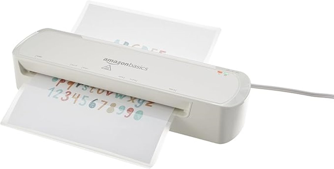 amazon basics laminator 9 inch quick warm up