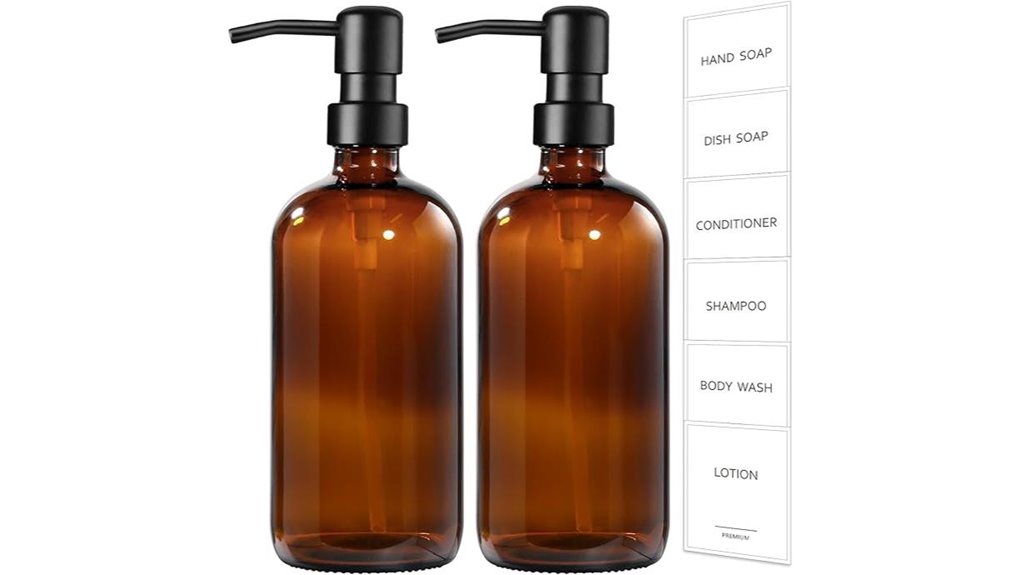 amber glass soap dispenser