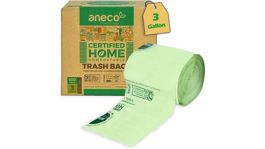 aneco 100 pack 3 gallon compostable