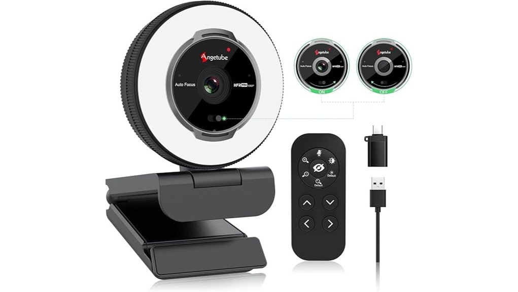 angetube webcam with light