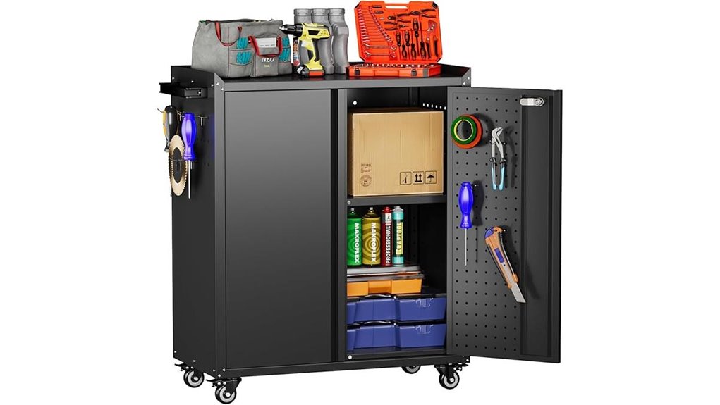 aobabo rolling pegboard cabinet