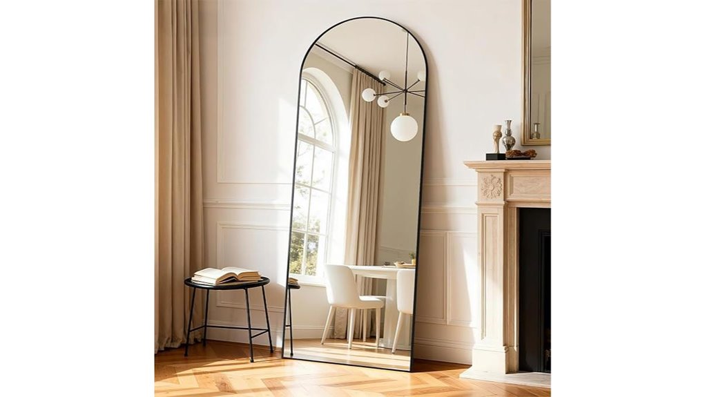 arched black full length mirror