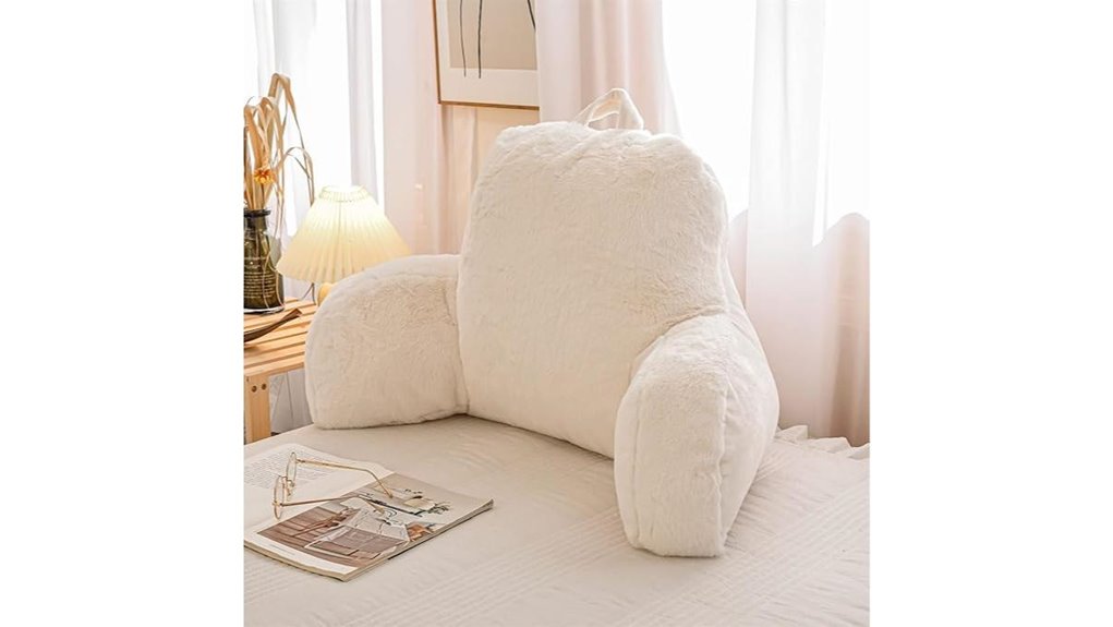 armed faux fur reading wedge