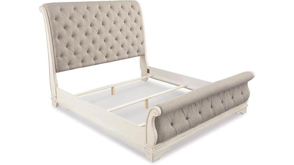 ashley realyn king sleigh bed tufted upholstery