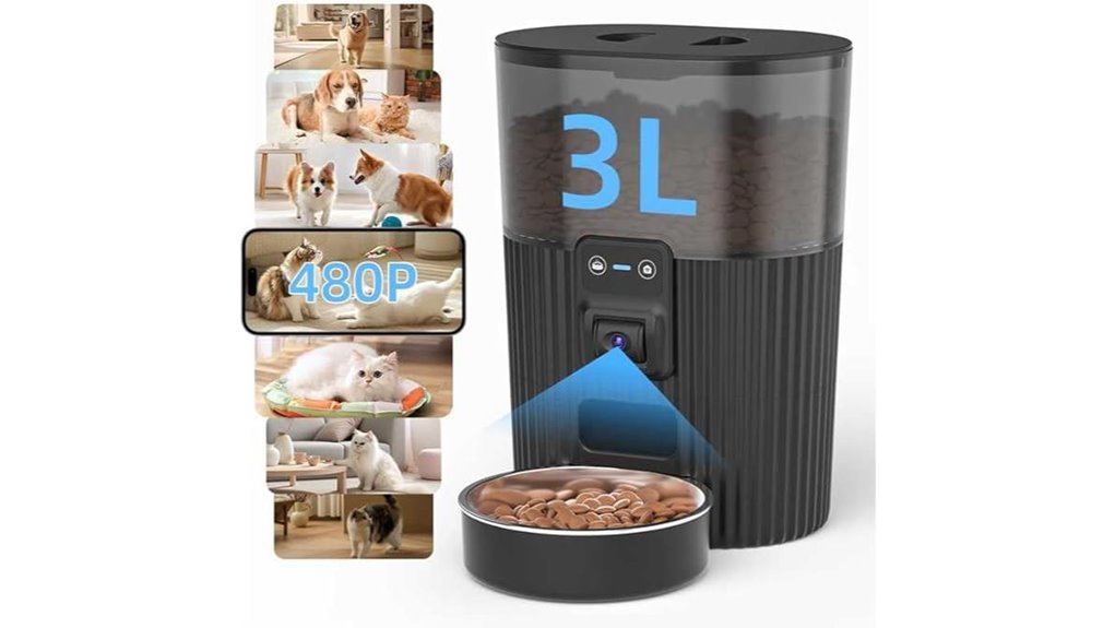 auto cat feeder with camera