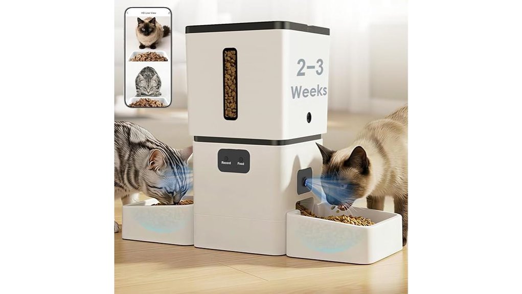 automatic cat feeder with dual cameras