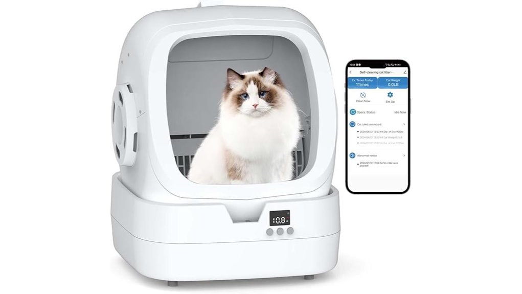 automatic self cleaning litter box app controlled