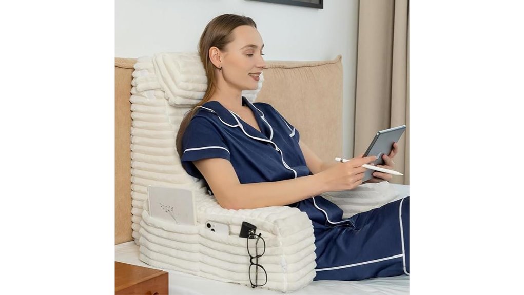 back support pillow bed tv