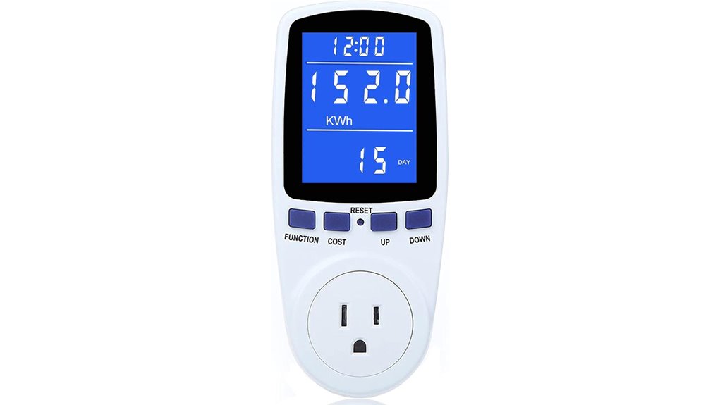backlit watt meter plug