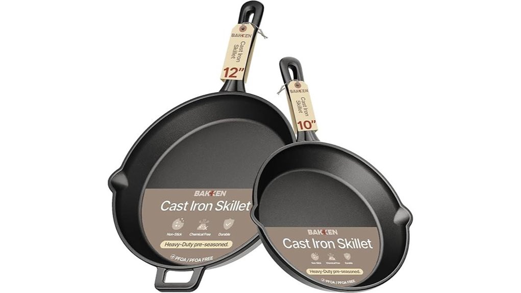 bakken cast iron skillet set