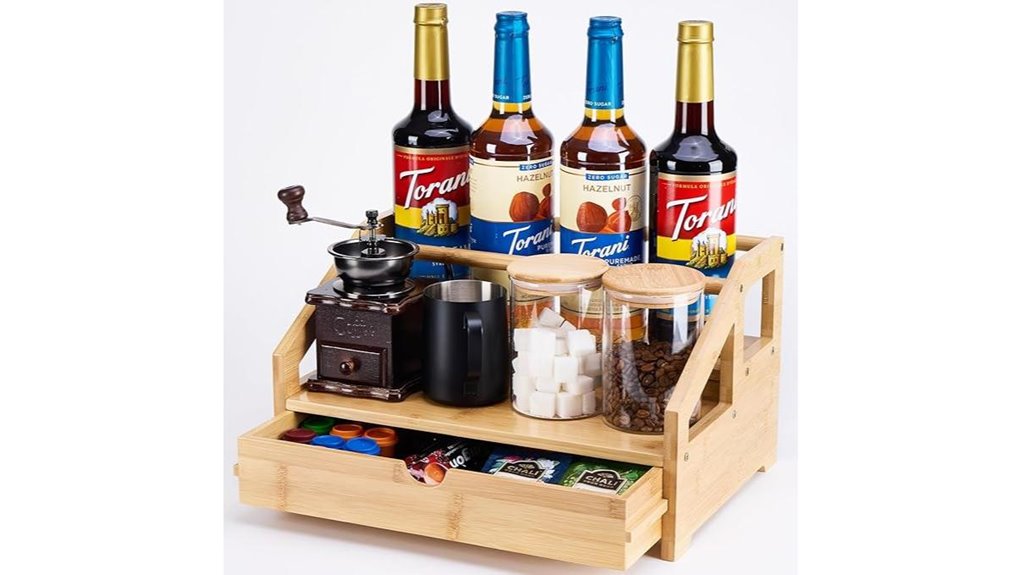 bamboo 3 tier syrup rack