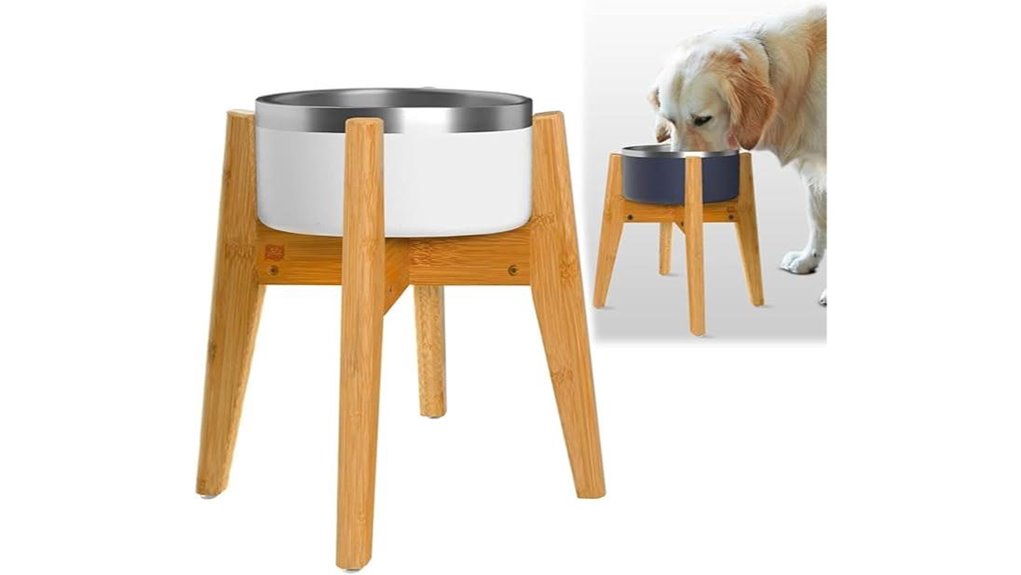 bamboo adjustable dog stand