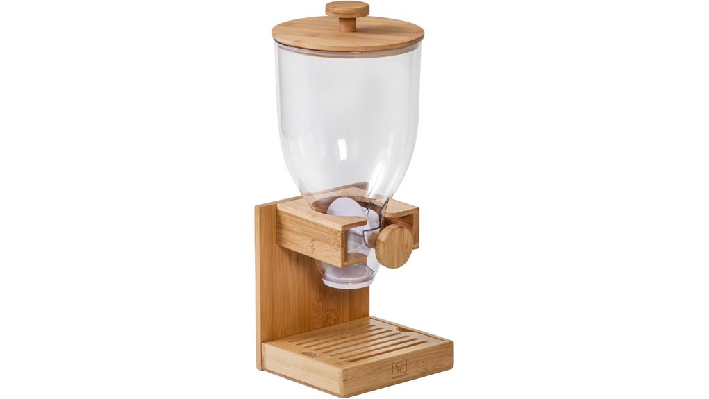 bamboo airtight cereal dispenser
