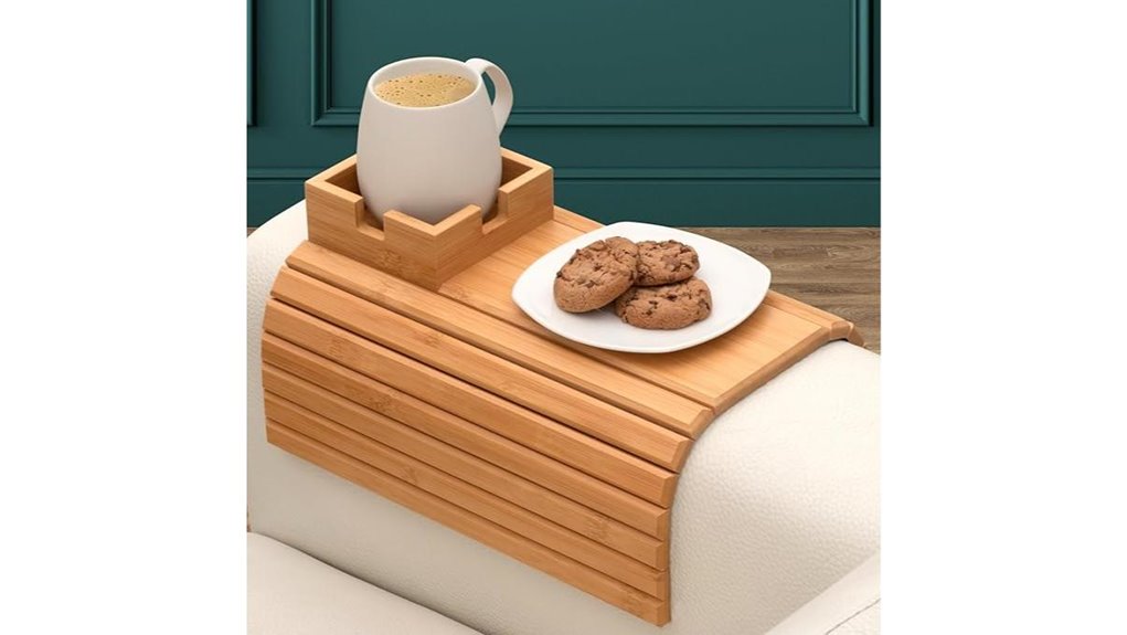 bamboo couch arm table