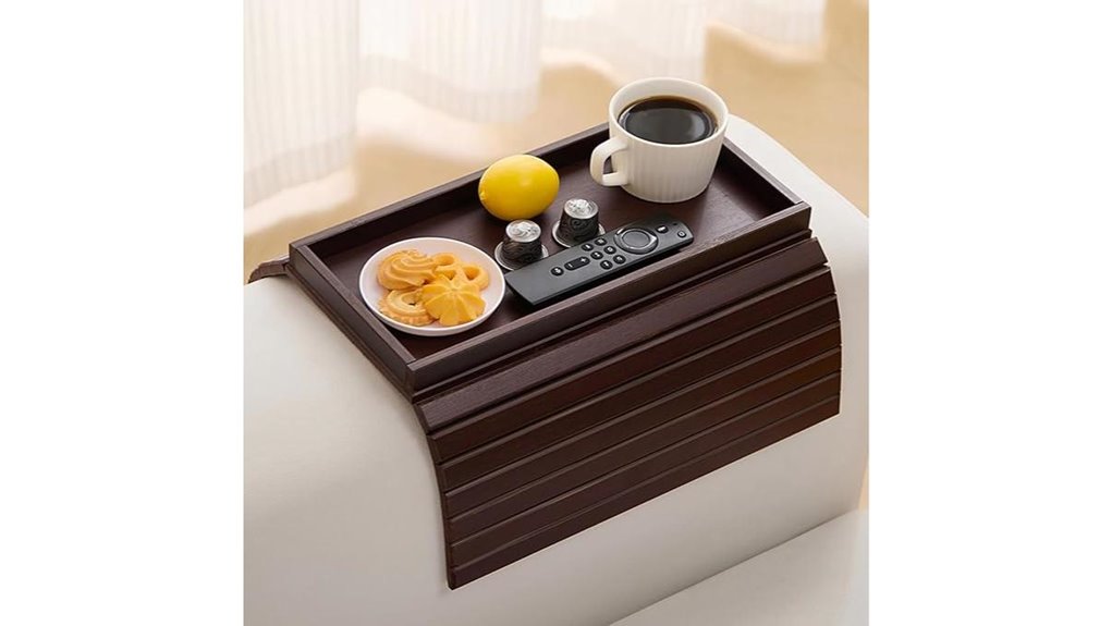 bamboo couch arm tray