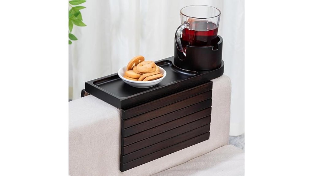 bamboo couch arm tray