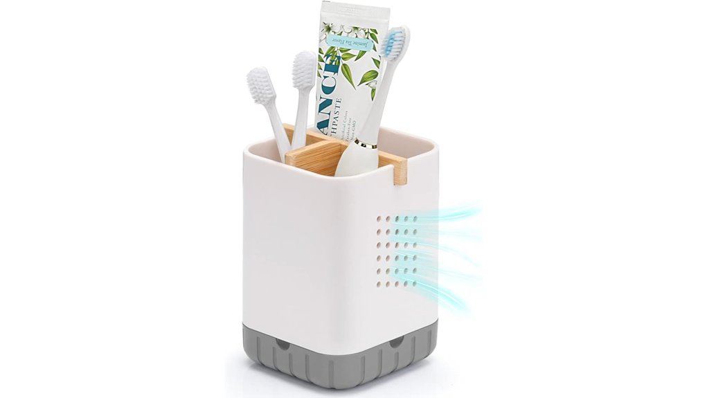 bamboo countertop toothpaste organizer