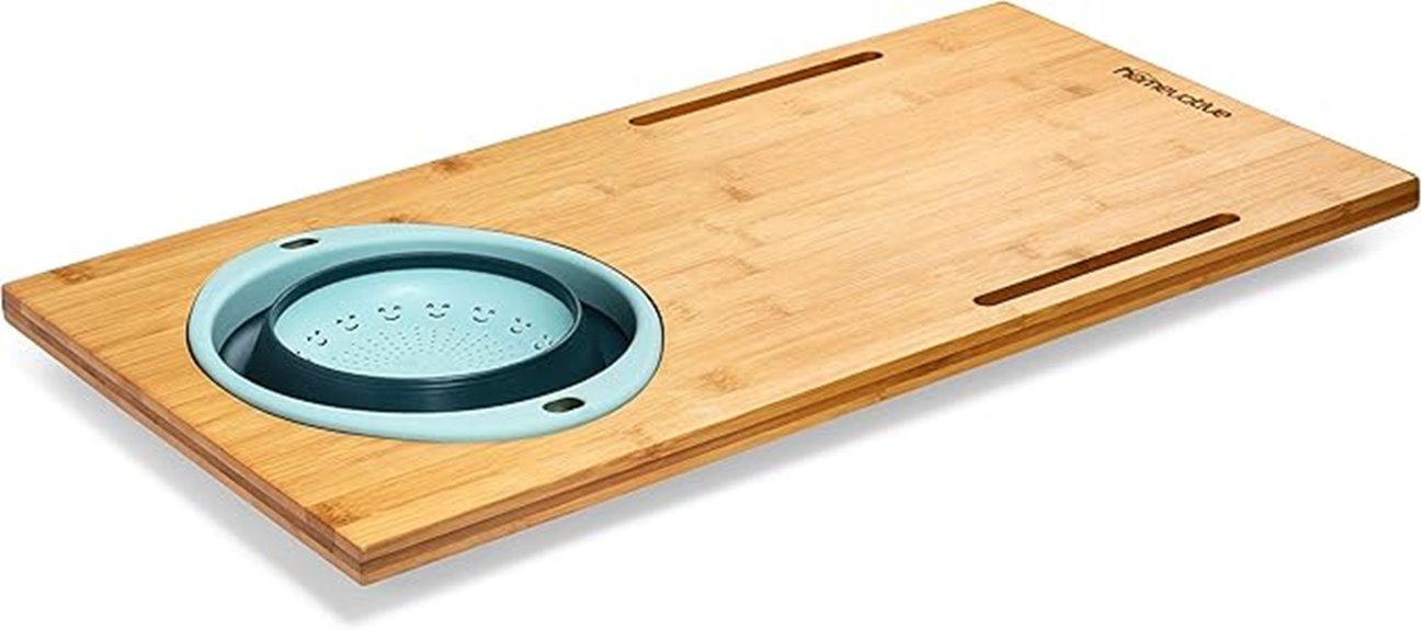 bamboo cutting board strainer