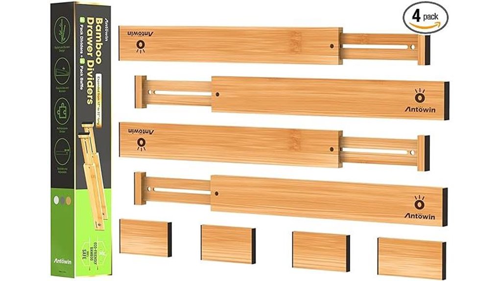 bamboo drawer dividers 17 22