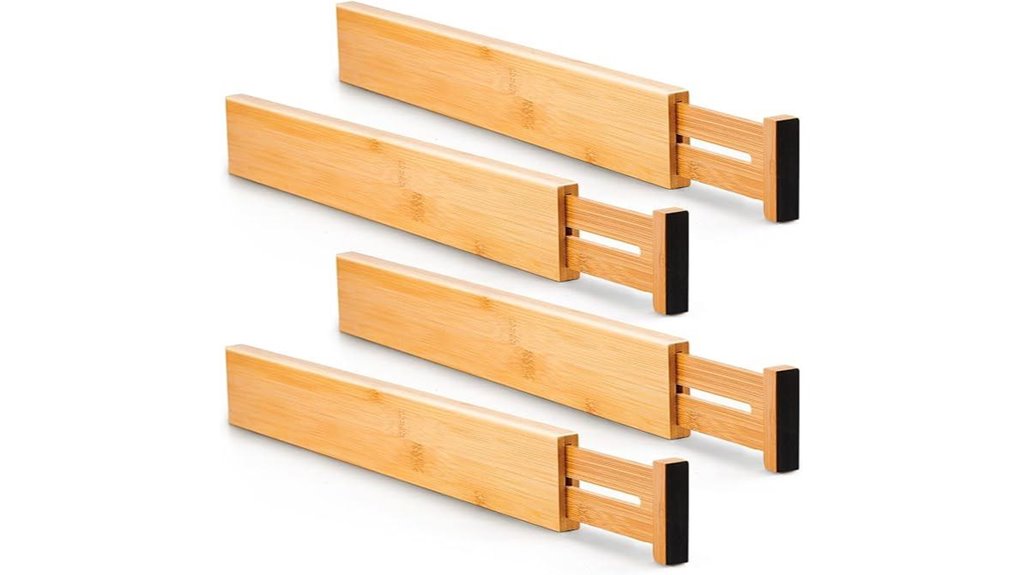 bamboo drawer dividers spring loaded