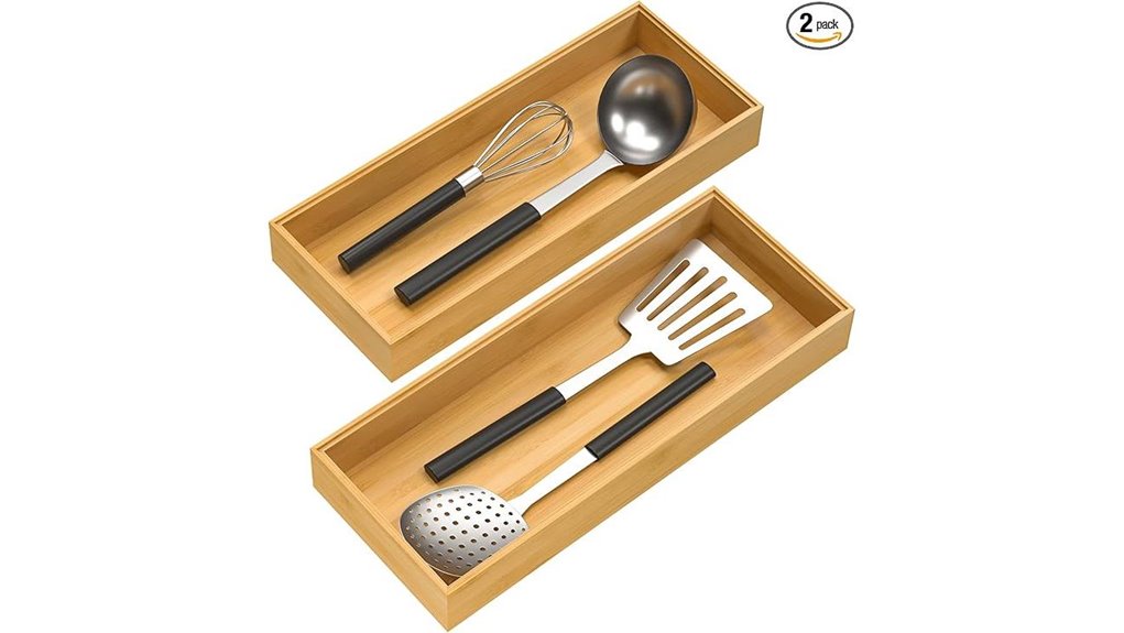 bamboo drawer organizer set