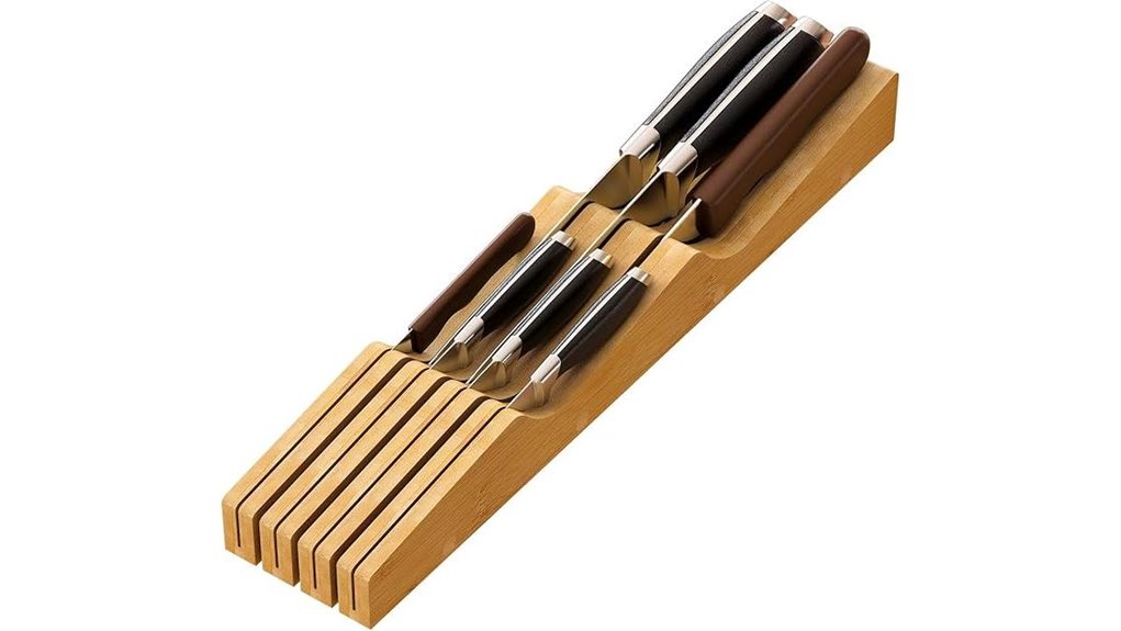 bamboo knife drawer organizer