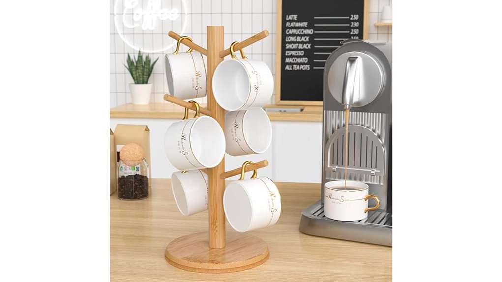 bamboo mug tree stand