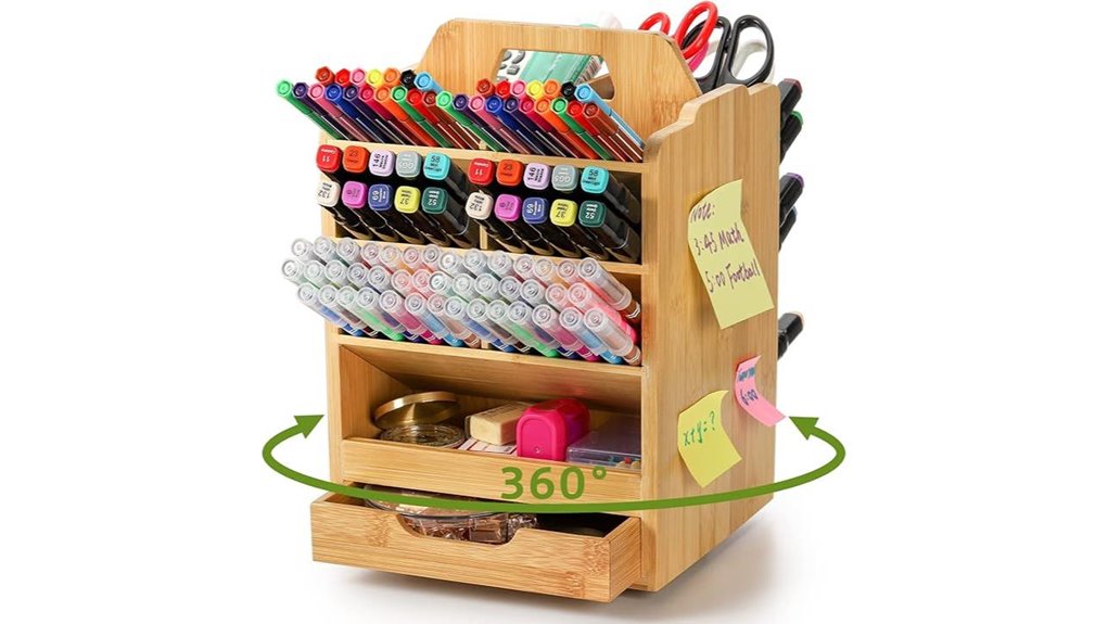 bamboo rotating 15 compartment holder