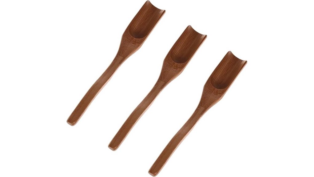 bamboo scoops wooden handles