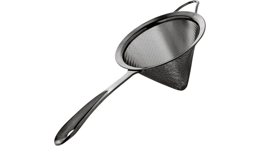 bar above black mesh strainer