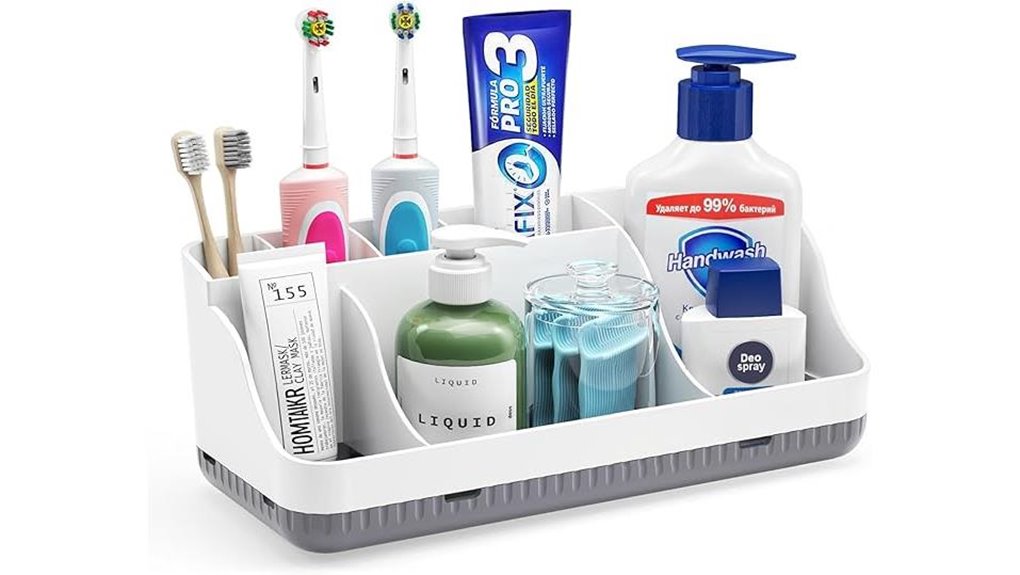 bathroom counter 7 slot organizer