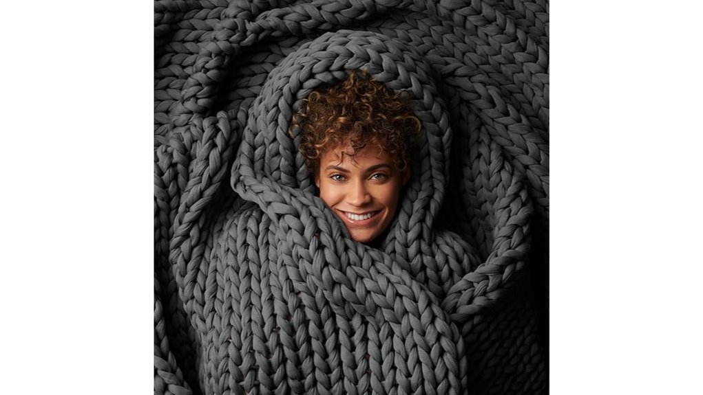 bearaby hand knit weighted blanket