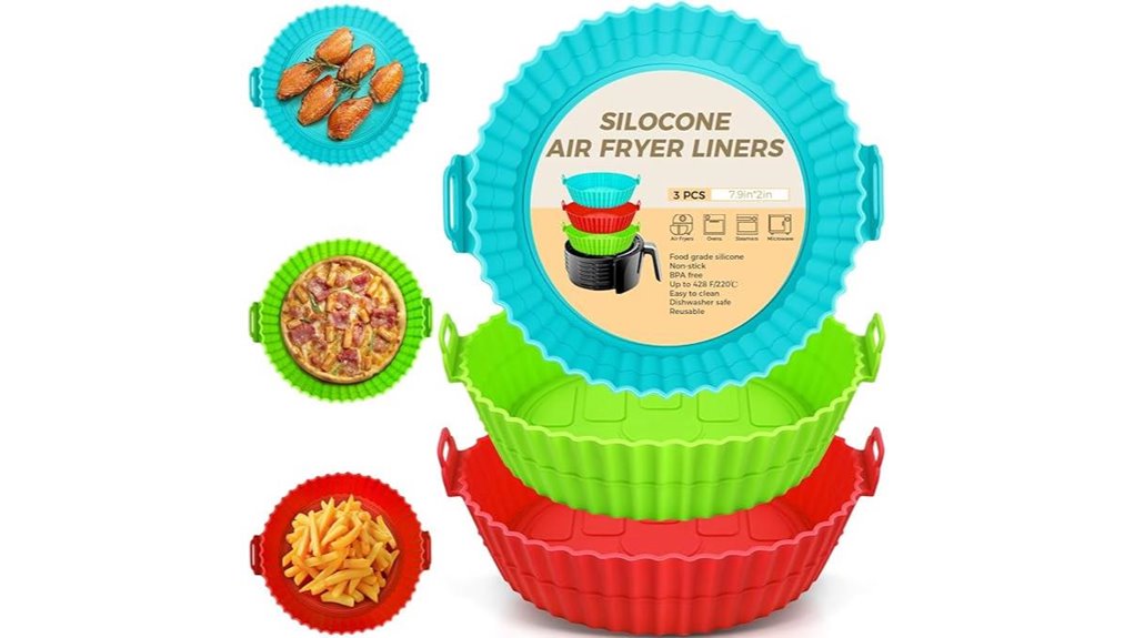 beauty 3 pack 8 inch silicone liners