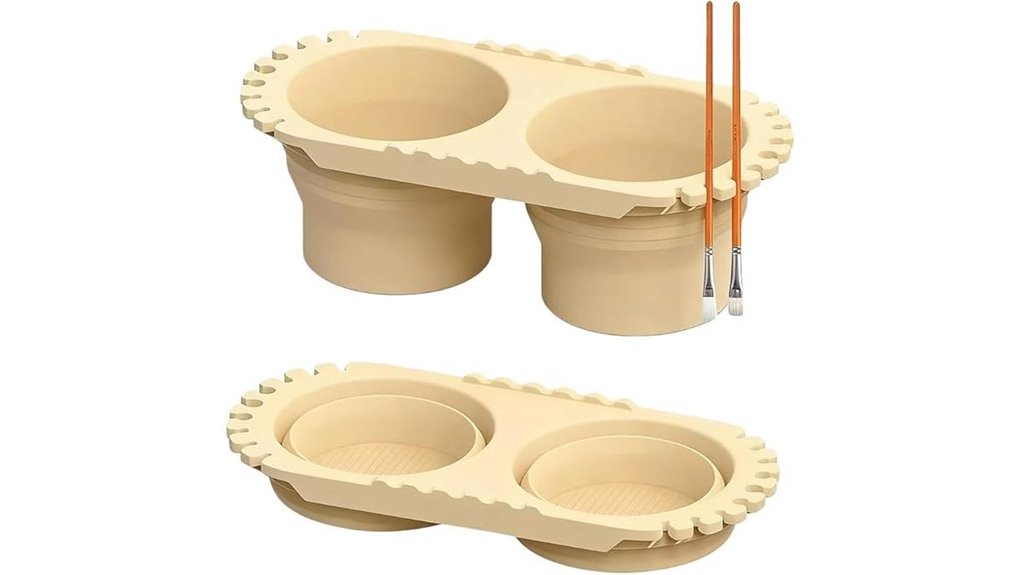 beige collapsible dual compartment cup