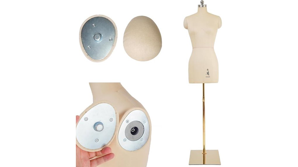 beige female adjustable mannequin torso