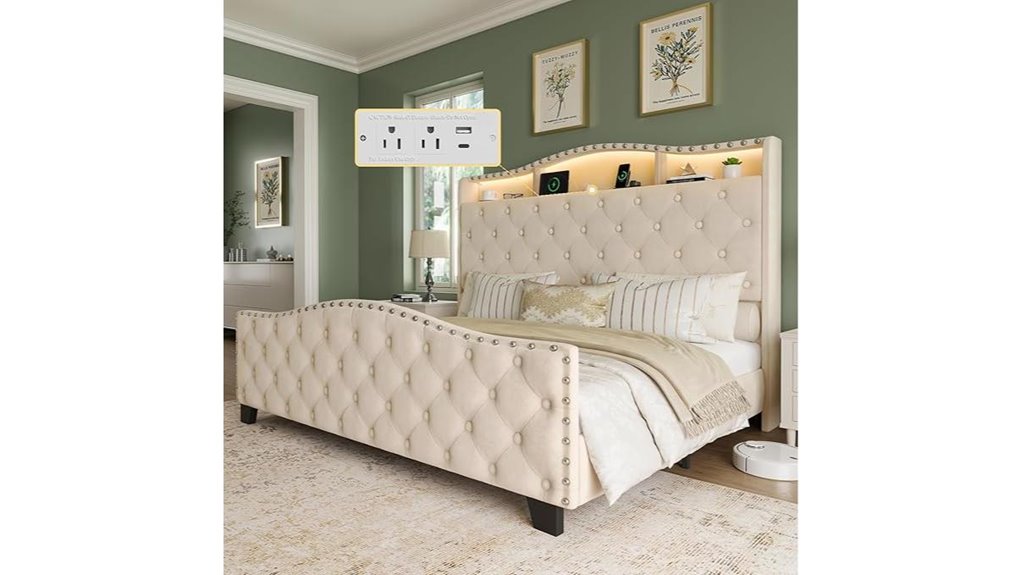 belffin queen velvet bed