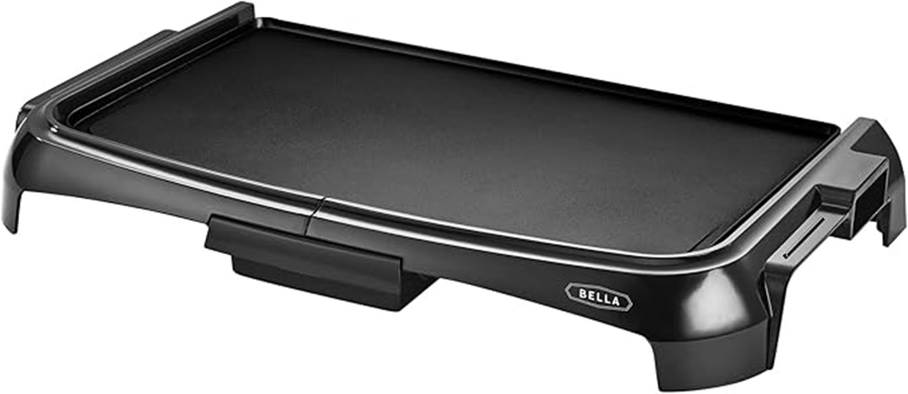 bella smokeless griddle with crumbs