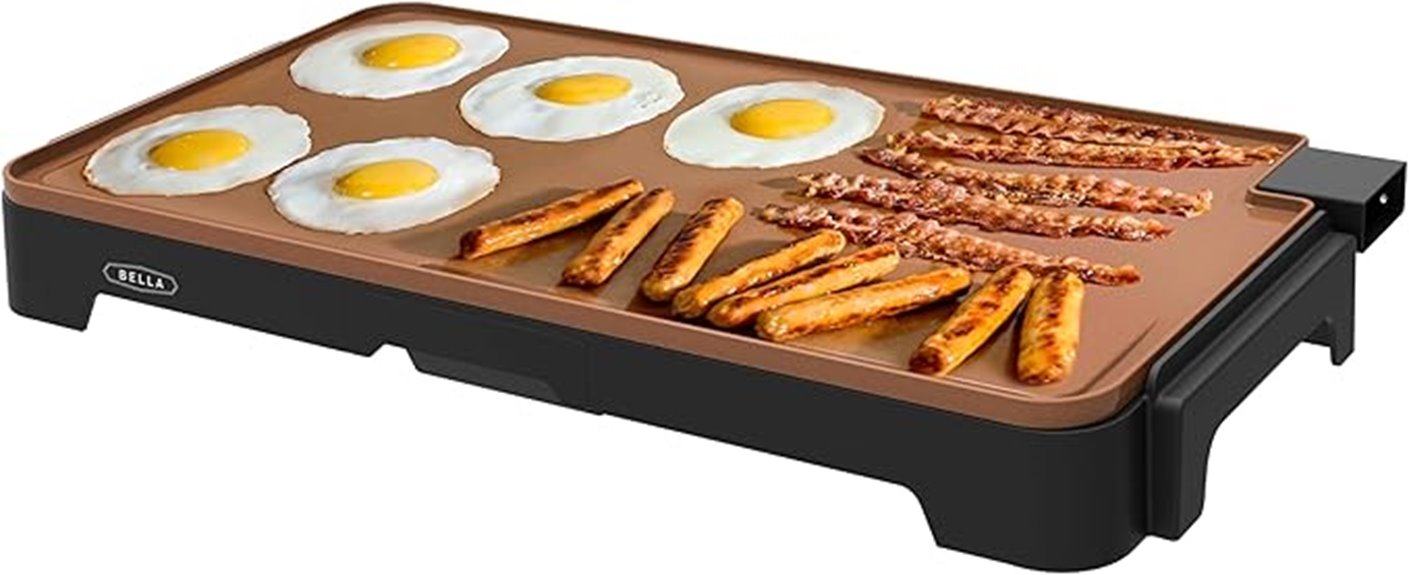 bella xl electric griddle 15 egg capacity