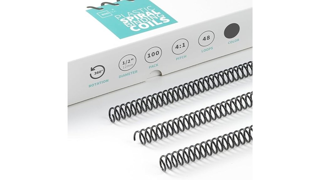 binditek 100 pack black spiral