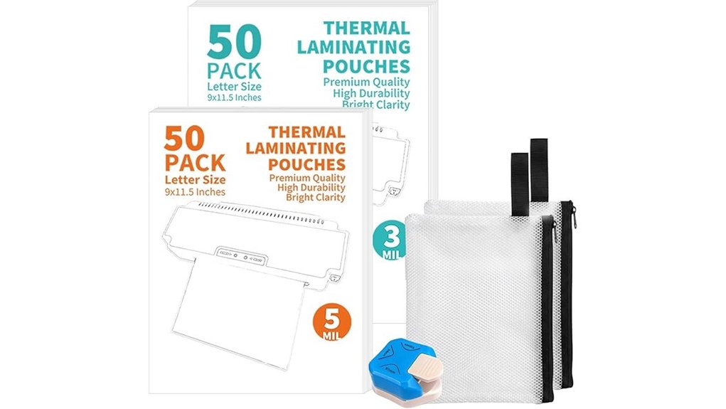 binditek letter size thermal pouches