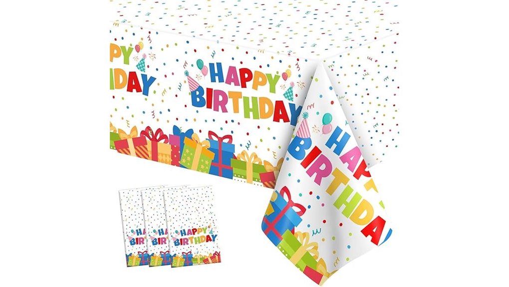 birthday tablecloths 3 pack 54x108 waterproof